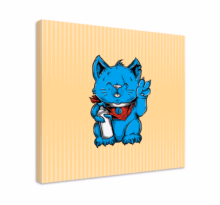 Legende blå kat katte lærredsbillede - TenStickers