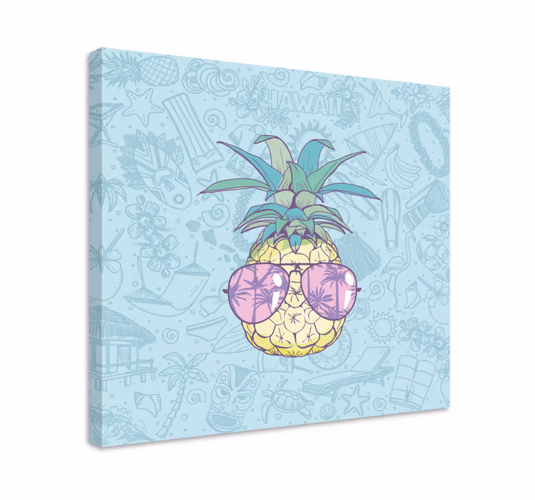 Frugt lærredsbillede ananas med solbriller - TenStickers