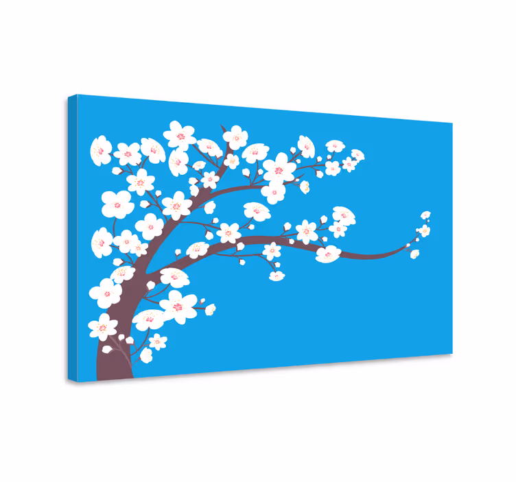 Blomster og planter lærredsbillede kirsebærtræ - TenStickers