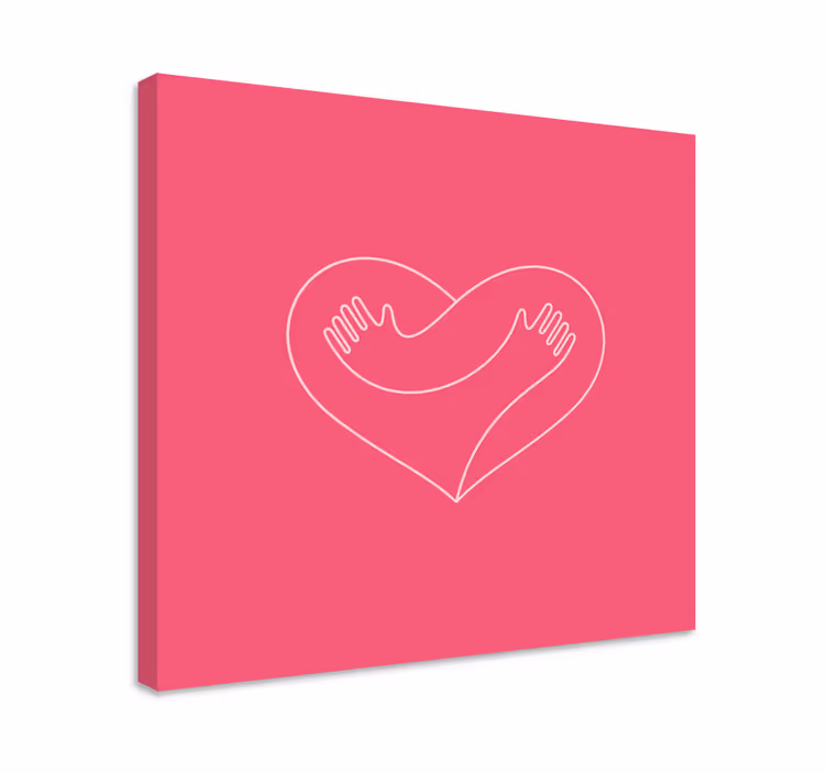 Krammer et hjerte 3d lærredstryk - TenStickers
