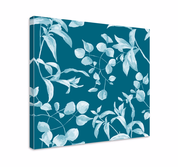Blomster og planter lærredsbillede elegant bladdesign - TenStickers