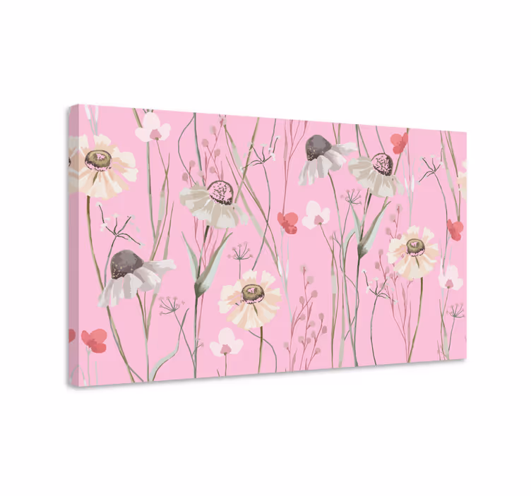 Blomster og planter lærredsbillede fint blomstermønster - TenStickers