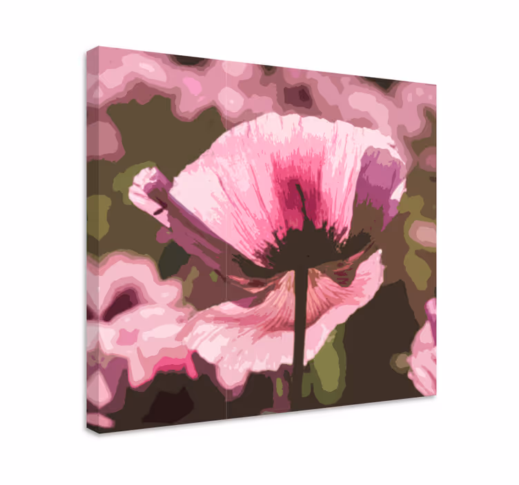 Abstrakt blomst blomstret lærredsbillede - TenStickers