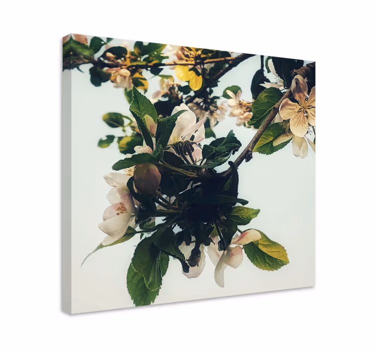Gulnet vintage stil design blomsterlærred - TenStickers