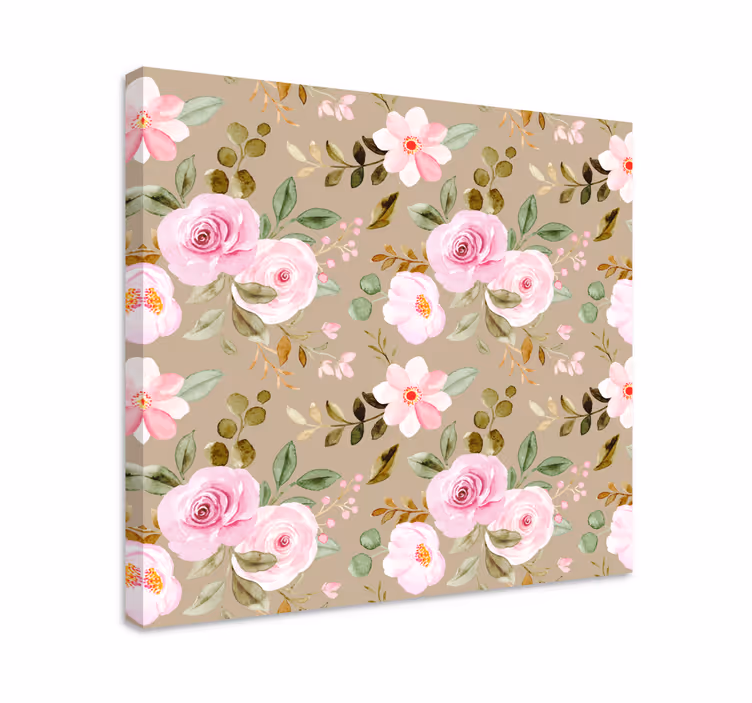 Blomster og planter lærredsbillede blush bloom komposition - TenStickers