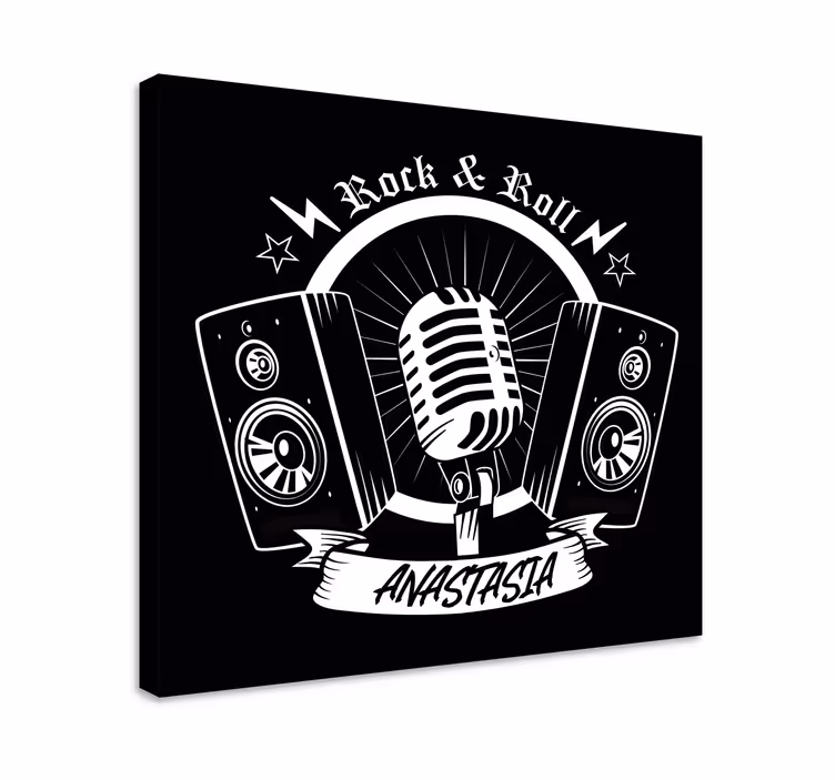 Musik lærredsbillede retro mikrofon design - TenStickers