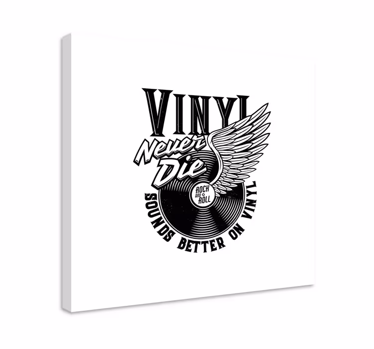 Musik lærredsbillede med vinylplade vinger - TenStickers