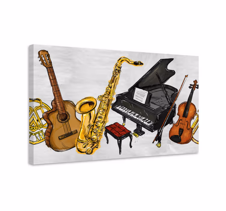 Maleri musikinstrumenter lærred - TenStickers