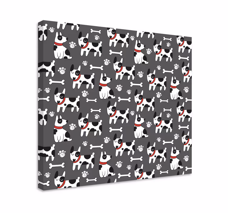 Hunde lærredsbillede legesyge hundemønstre - TenStickers