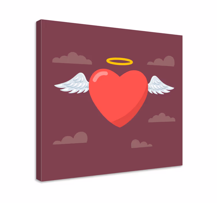 Kunst lærredsbillede engel hjerte symbol - TenStickers