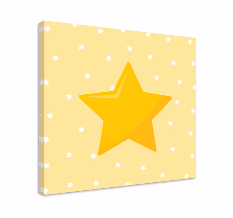 Gul klassisk stjerne børnehave lærred - TenStickers