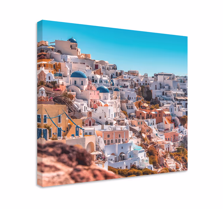 By lærredsbillede santorini naturskøn udsigt - TenStickers
