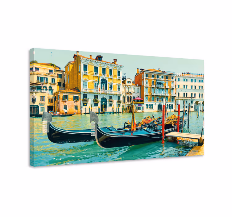 Venetianske gondoler by lærredsbillede - TenStickers