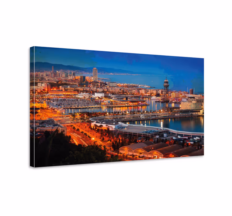 Barcelona udsigt by lærredsbillede - TenStickers