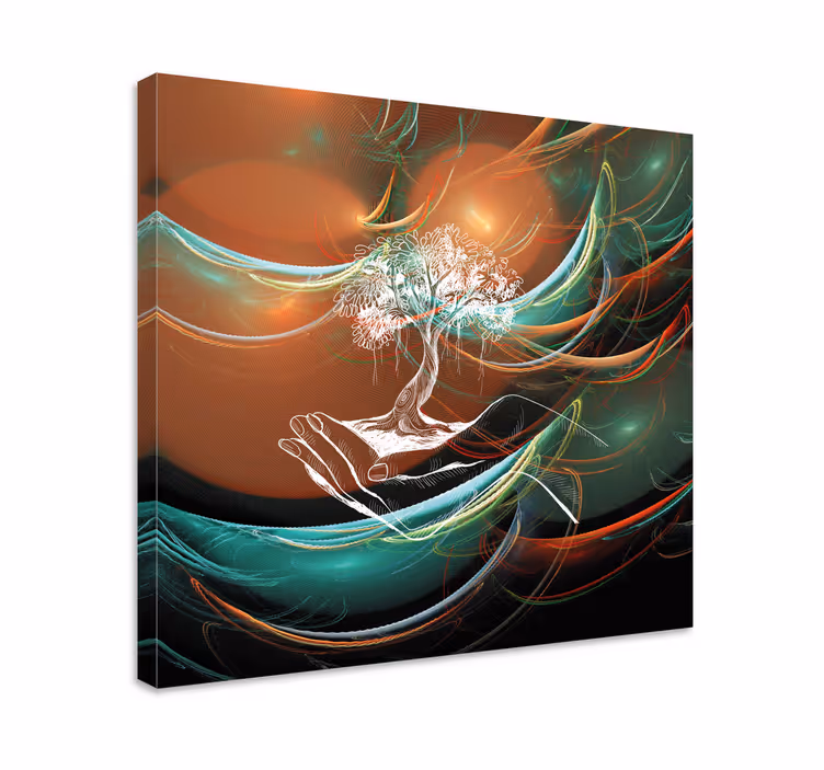 Four seasons elegante træ 3d lærredsprint - TenStickers