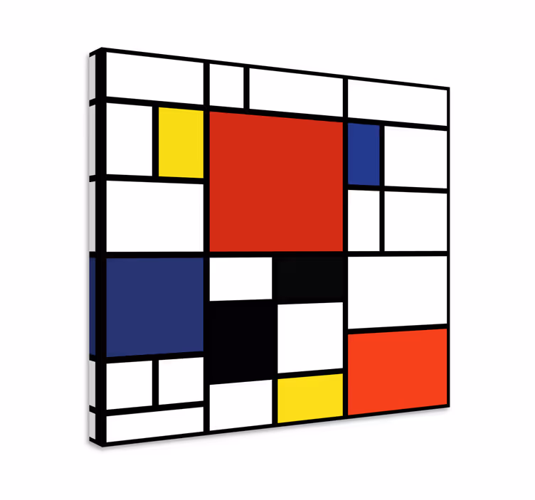 Abstrakt lærredsbillede geometriske farveblokke - TenStickers