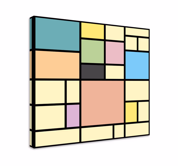 Patchwork farveblokke moderne lærred - TenStickers