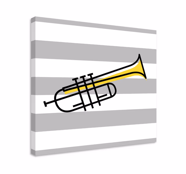 Trompet med striber musik lærredsbillede - TenStickers