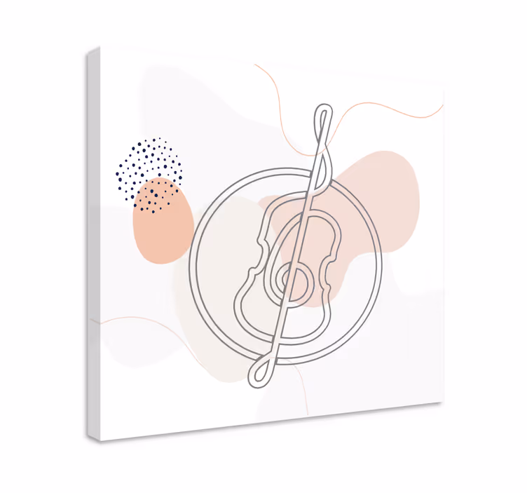 Stregtegning cello design musik lærred - TenStickers