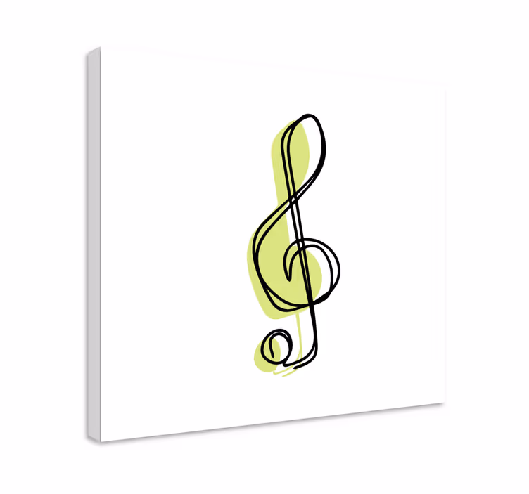 Musik lærredsbillede med musikalsk nøglekontur - TenStickers