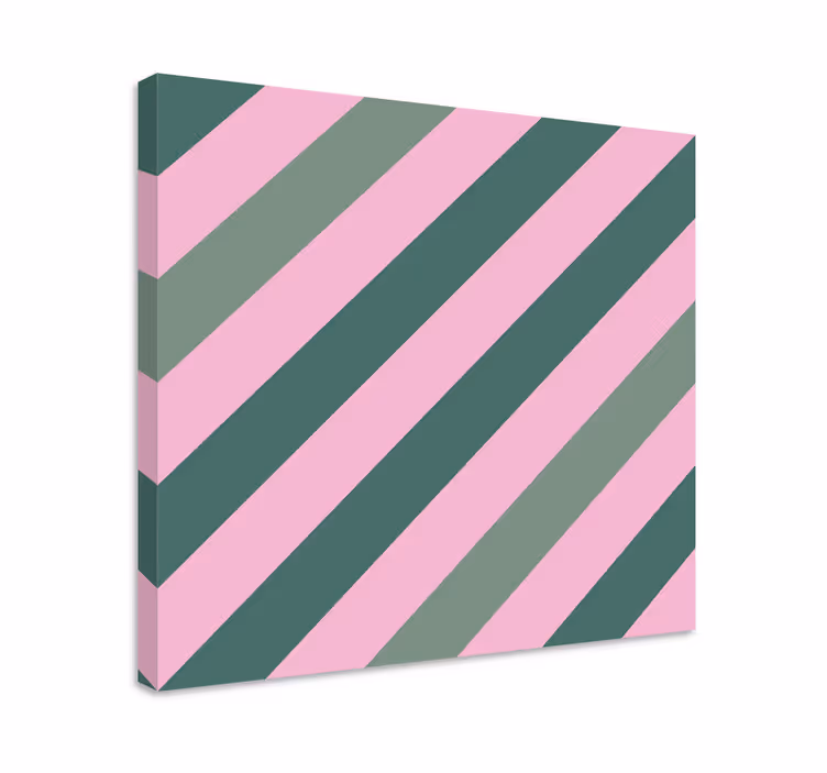Geometrisk lærredsbillede med diagonalt stribemønster - TenStickers