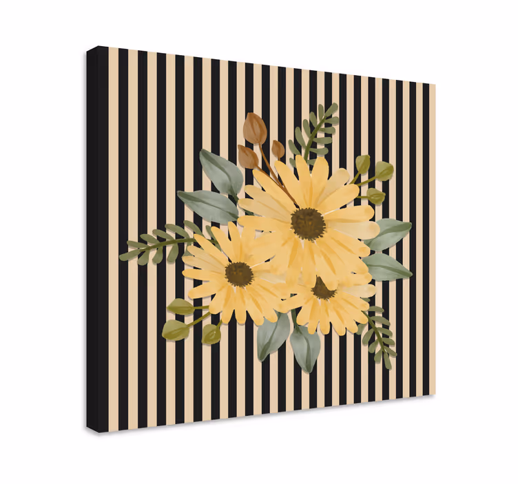 Sunny floral arrangement blomster og planter lærredsbillede - TenStickers