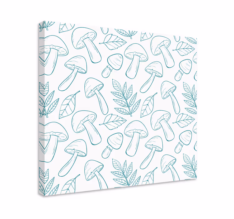 Blomster og planter lærredsbillede svampeblad mønster - TenStickers