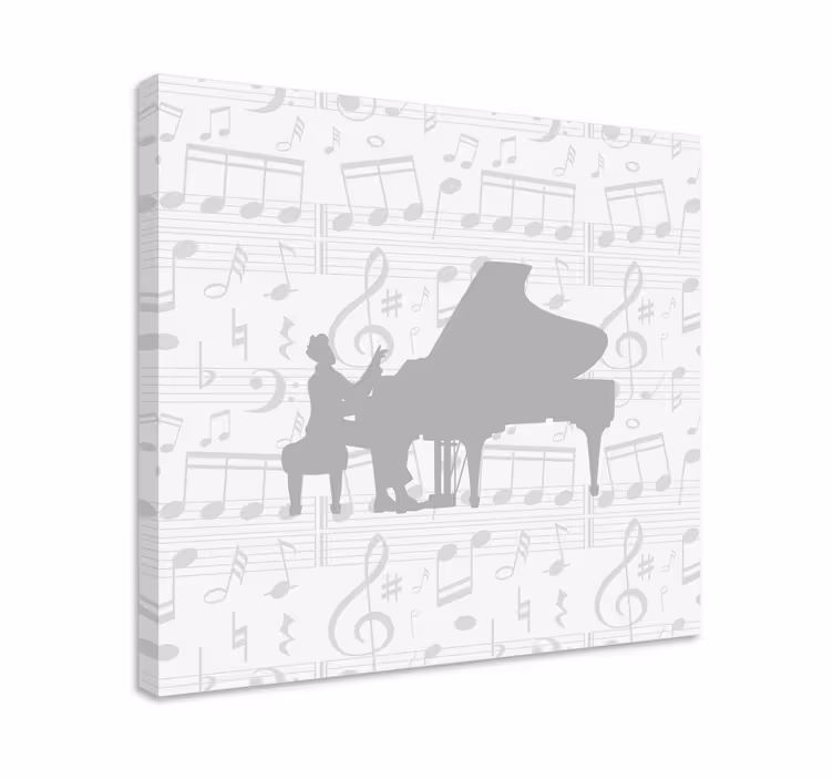 Musik lærredsbillede klaversilhuet - TenStickers