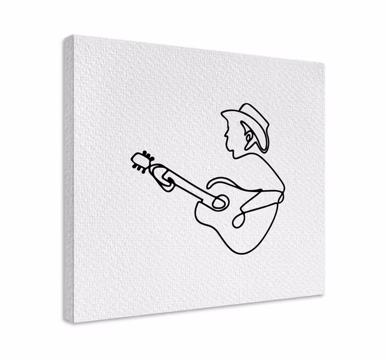 Musik lærredsbillede guitarspillende cowboy - TenStickers