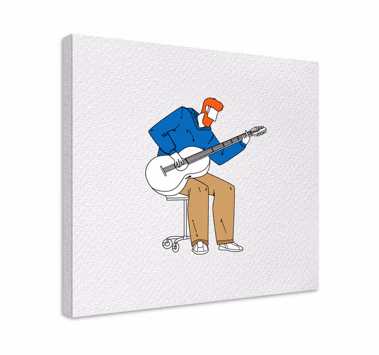 Musik lærredsbillede guitarist optræder - TenStickers