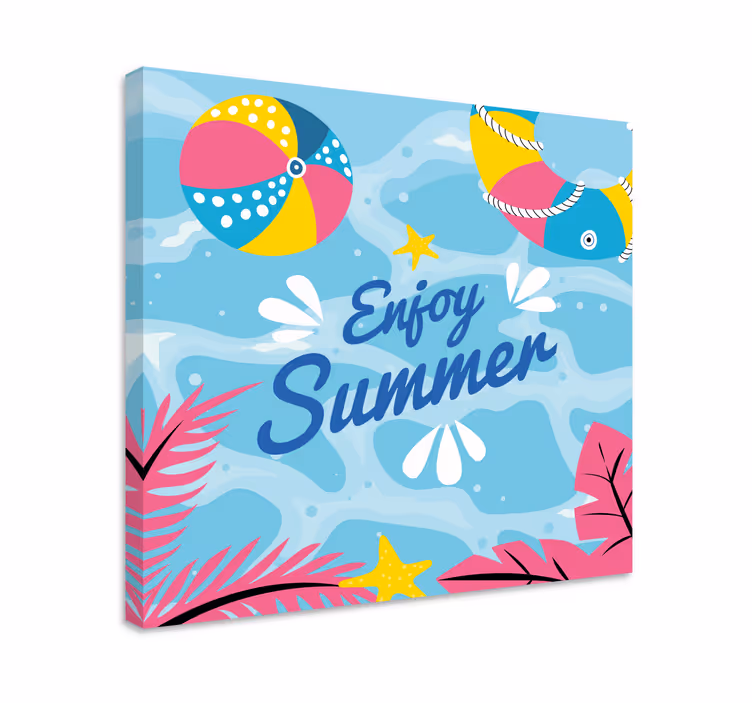 Sport lærredsbillede sommerstrand sjov - TenStickers