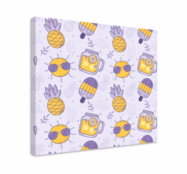 Frugt lærredsbillede solrige ananas lækkerier - TenStickers