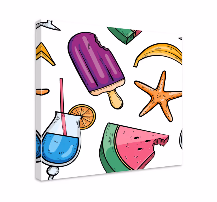 Frugt lærredsbillede med frugtinspirerede sommerlækkerier - TenStickers