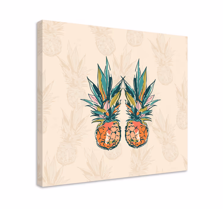 Frugt lærredsbillede tropisk ananas duo - TenStickers