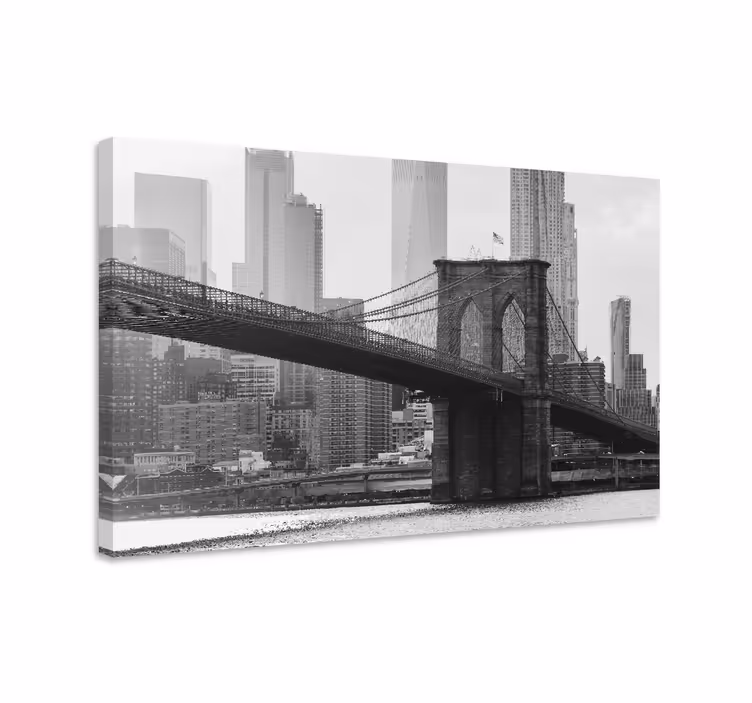 Sort og hvidt brooklyn city lærredstryk - TenStickers