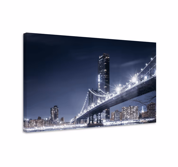 By lærredsbillede brooklyn bridge lyskastere - TenStickers