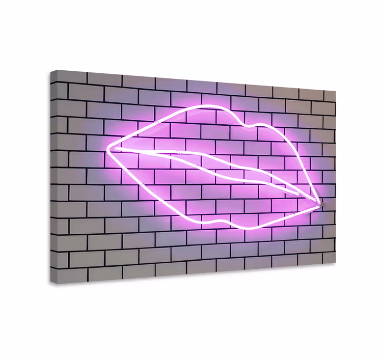 Inspirerende citat på lærredsbillede kys neon skilt - TenStickers