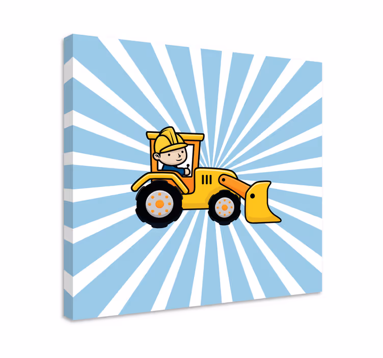 Bygger traktor børne lærredsbillede - TenStickers