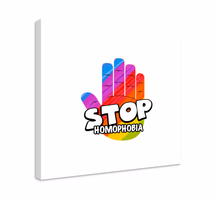 Stop homofobi koncept hånd hjem lærredstryk - TenStickers
