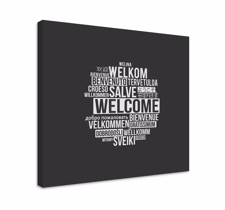 Citat lærredsbillede global velkomstbesked - TenStickers