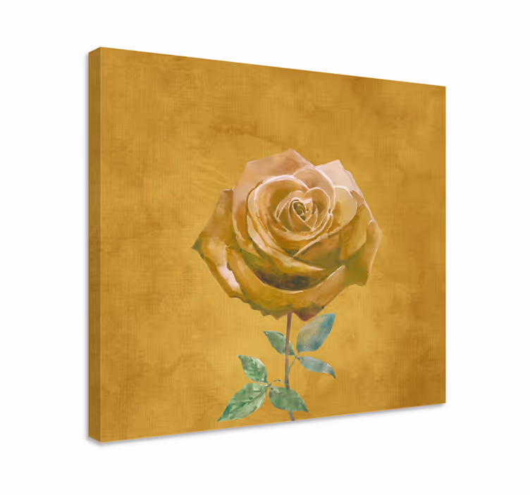 Blomster og planter lærredsbillede elegant gylden rose - TenStickers
