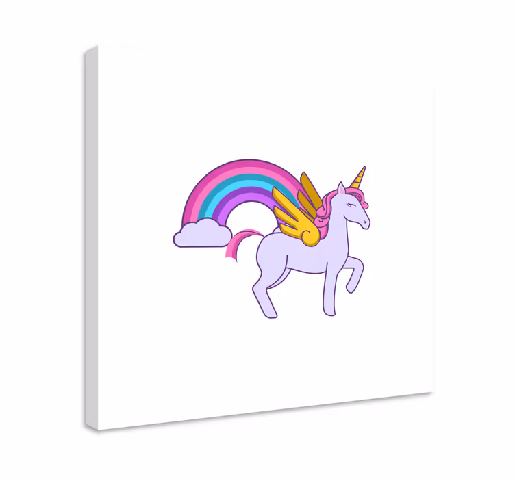 Pink pastel enhjørninger med vinger børnehave - TenStickers