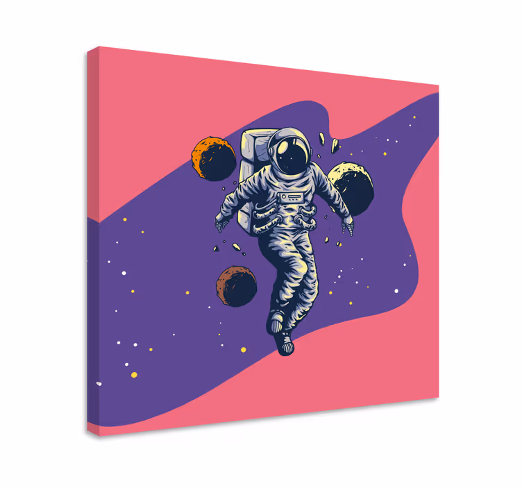 Håndtegnede astronaut flyvende stil vægprint - TenStickers