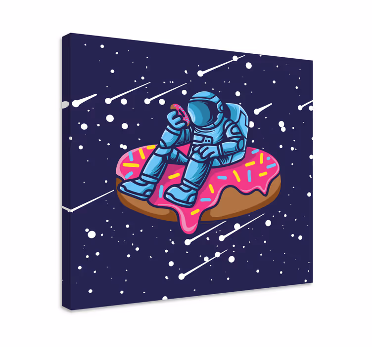 Rummand på doughnut Videospil lærred print - TenStickers