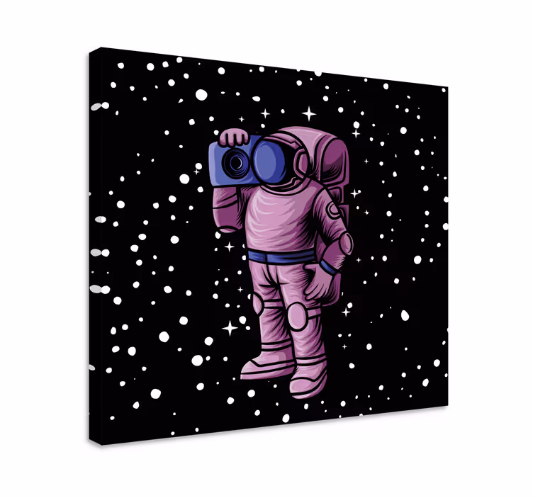 Astronaut fanger stjerner Videospil lærred print - TenStickers