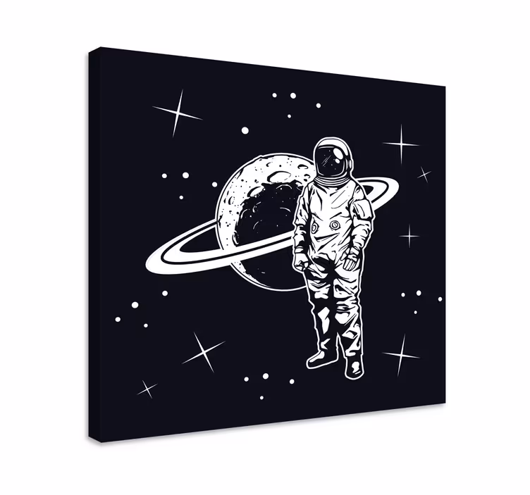 Astronaut med planet soveværelse vægprint - TenStickers