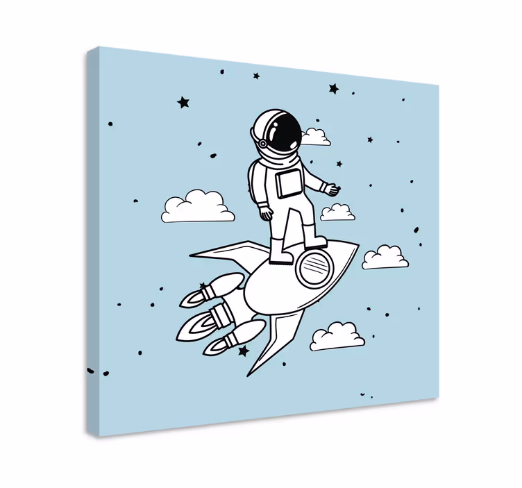 Frugt lærredsbillede astronaut raketteventyr - TenStickers