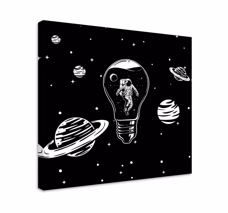Illustration af astronaut soveværelse vægprint - TenStickers