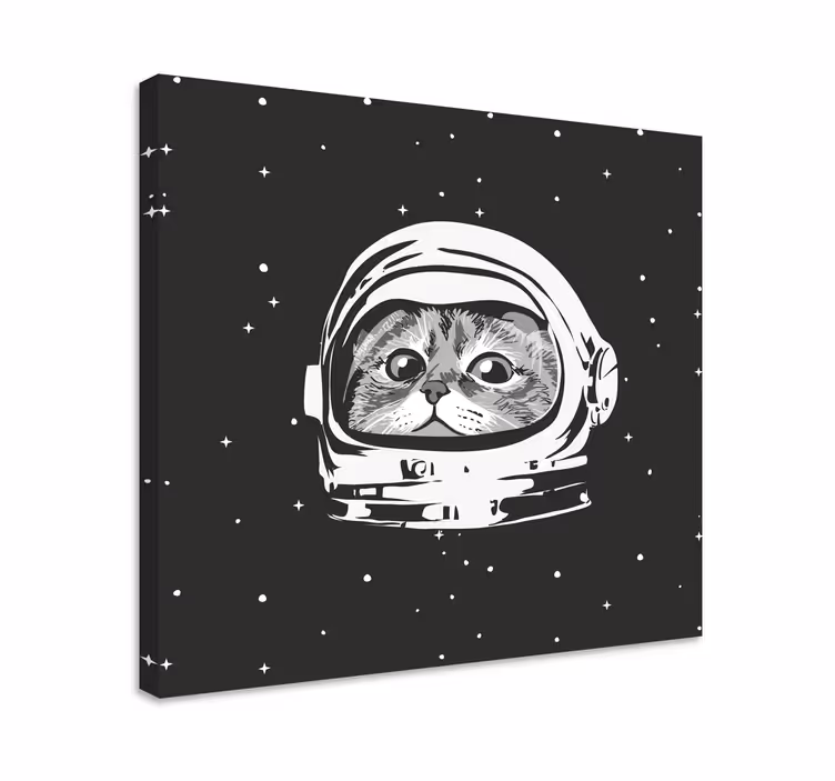Søde astronaut kat soveværelse fototapeter - TenStickers