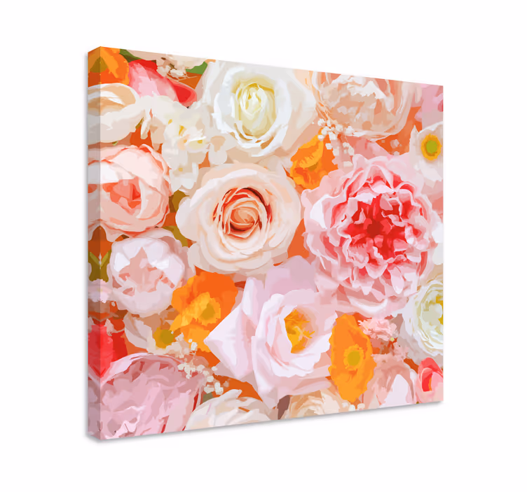 Blomster og planter lærredsbillede blomstrende arrangement - TenStickers